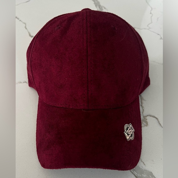 Burgundy Suede Cap - Picture 2 of 5